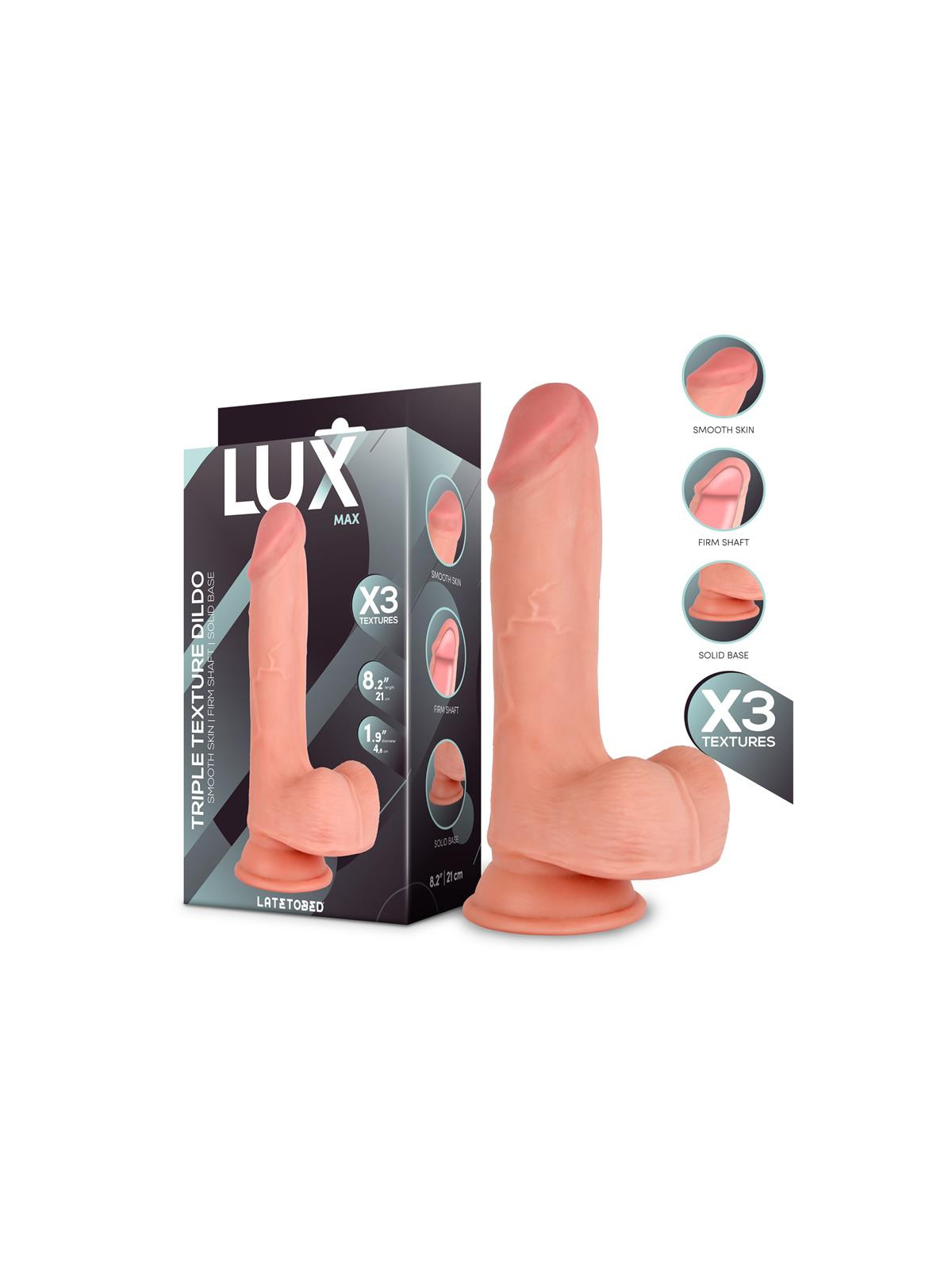 Max Dildo Triple Densidad con Testículos 8.2