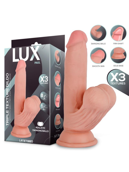 Paul Dildo Triple Densidad con Testículos Oscilantes 8.2
