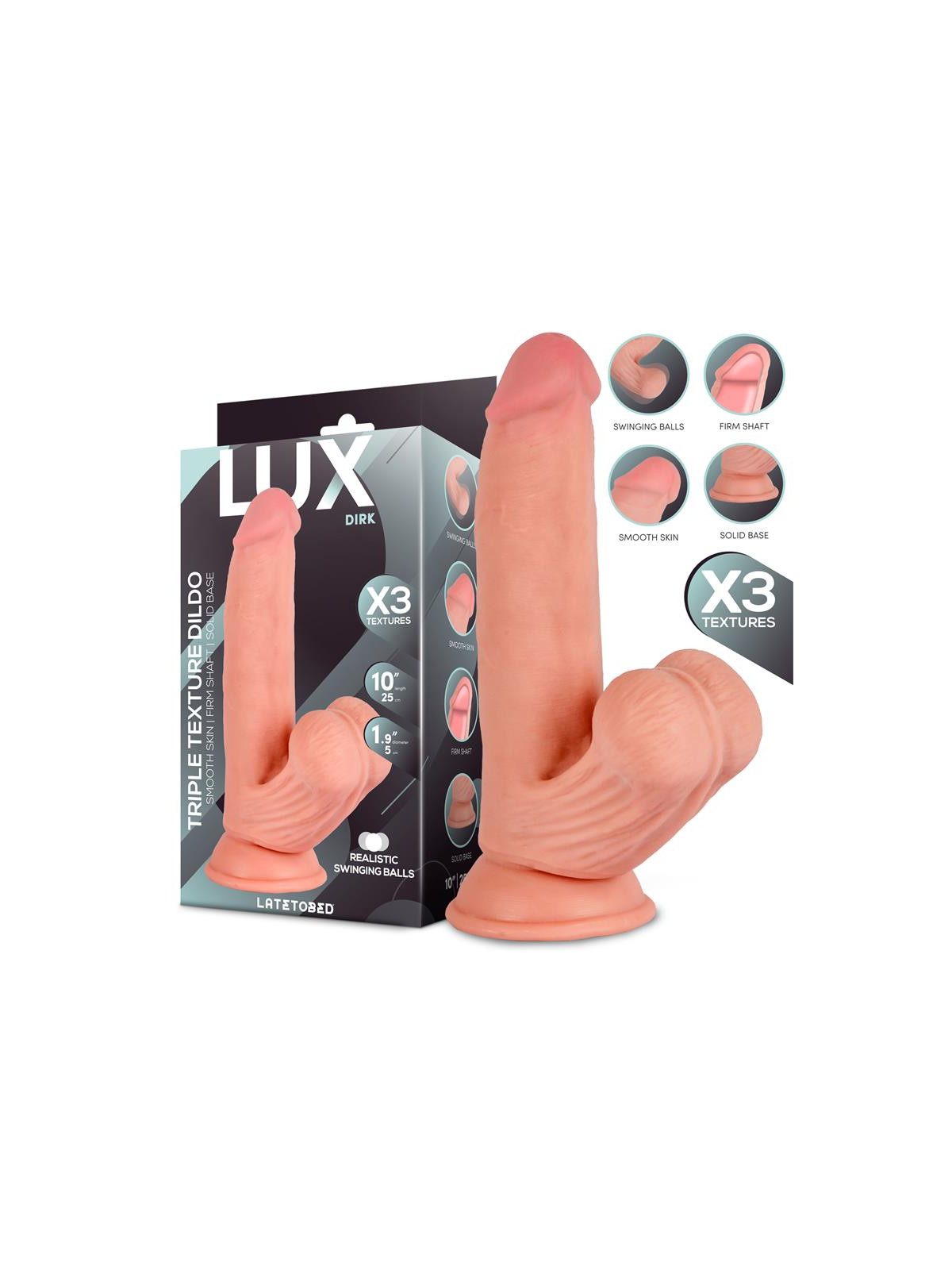 Dirk Dildo Triple Densidad con Testículos Oscilantes 10