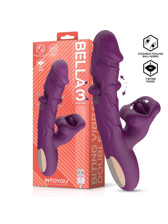 Bella Vibrador Doble Bola Cosquilleante y Mordisqueo 3 Motores