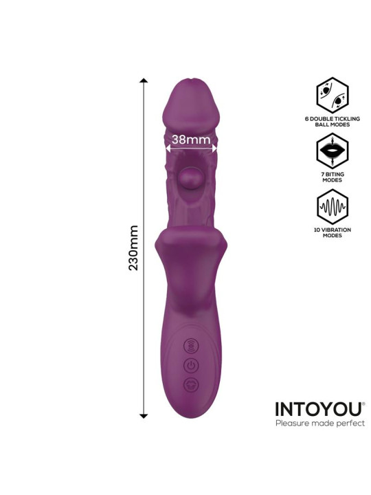 Bella Vibrador Doble Bola Cosquilleante y Mordisqueo 3 Motores