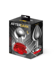 Plug Anal de Metal con Rosa Roja en la Base Talla L