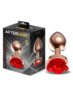 Rose Plug Anal Oro Rosa Rosa Roja en la Base Talla S