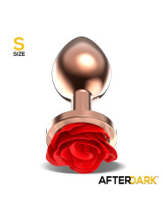 Rose Plug Anal Oro Rosa Rosa Roja en la Base Talla S