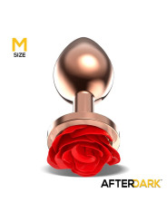 Rose Plug Anal Oro Rosa con Rosa Roja en la Base Talla M
