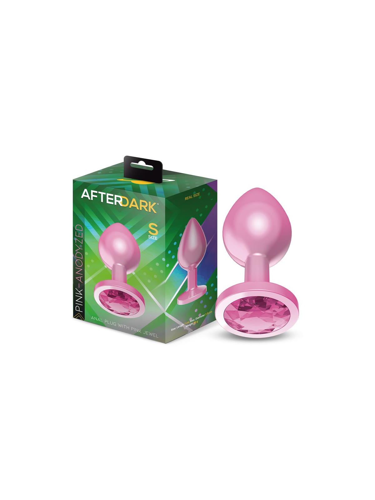 Plug Anal Anodizado Rosa con Joya Talla S
