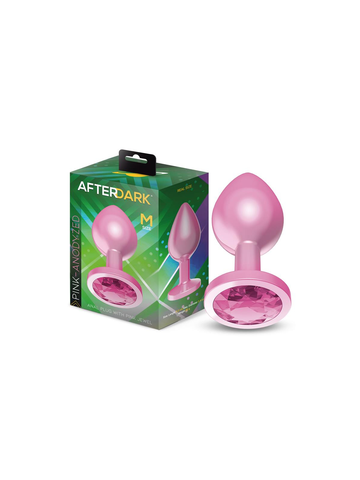 Plug Anal Anodizado Rosa con Joya Talla M