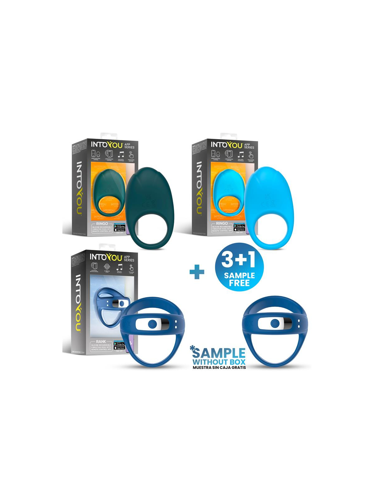 Pack 3+1 Tester Surtido Anillos Ringo y Rank APP