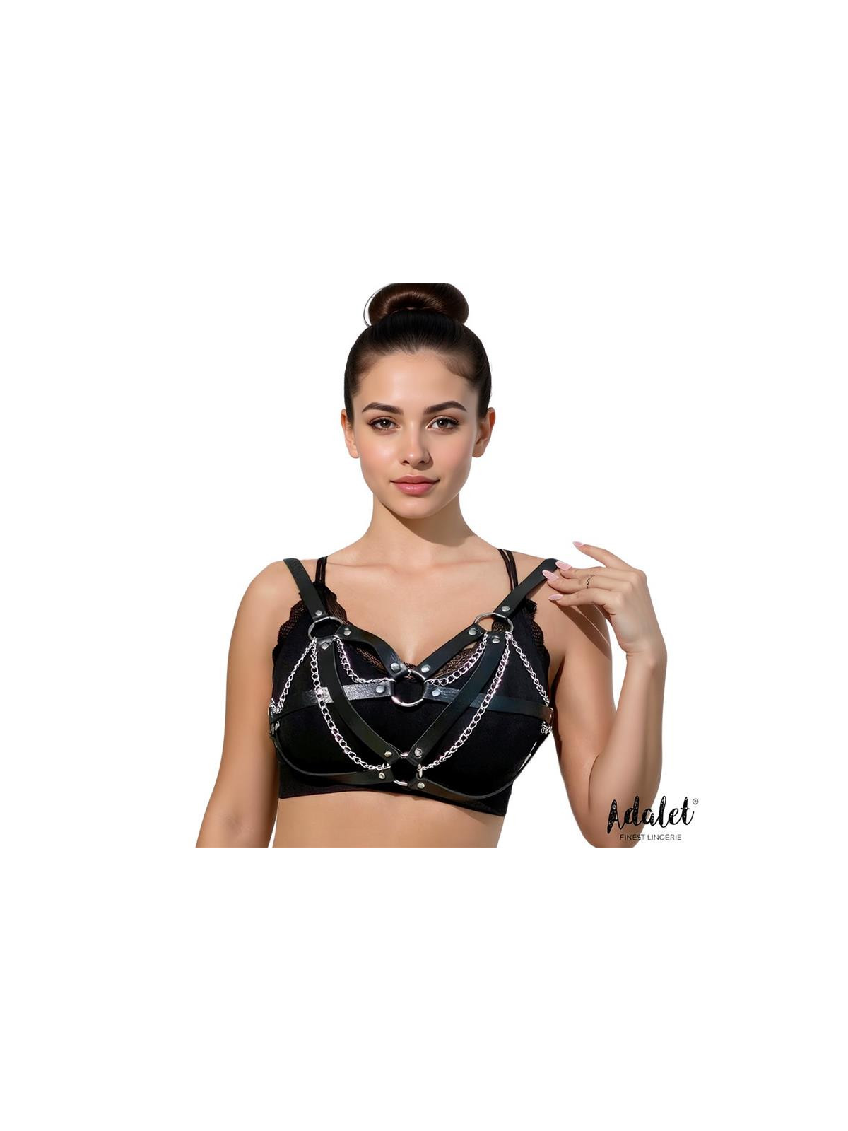 Karina Top Cuero Vegano con Cadenas Talla Única