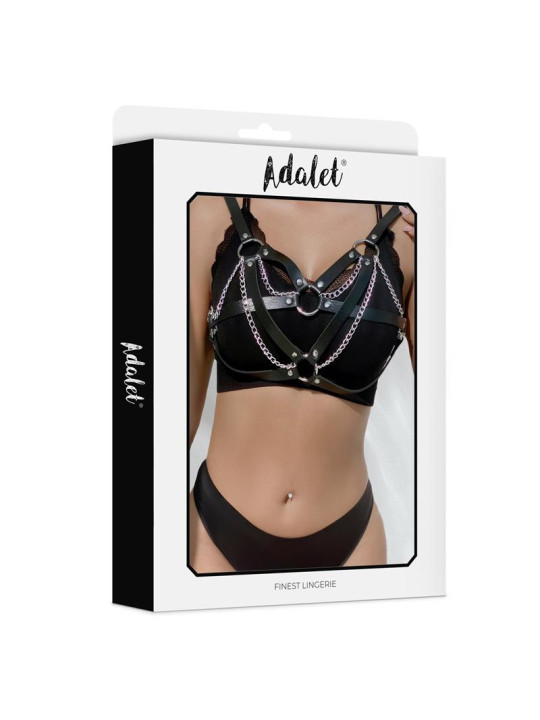 Karina Top Cuero Vegano con Cadenas Talla Única