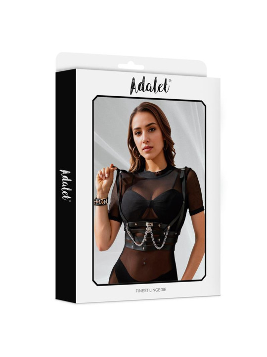 Thalia Arnés de Pecho con Cadena Cuero Vegano Talla Única
