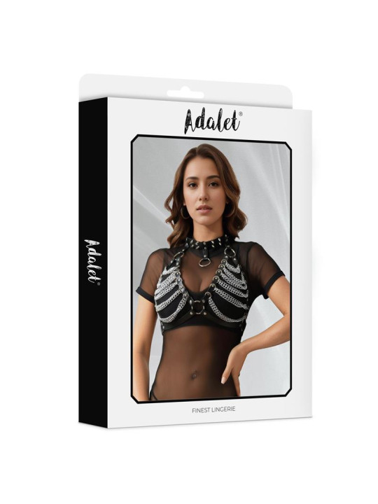 Zaira Sujetador Cuero Vegano con Cadenas Talla Única