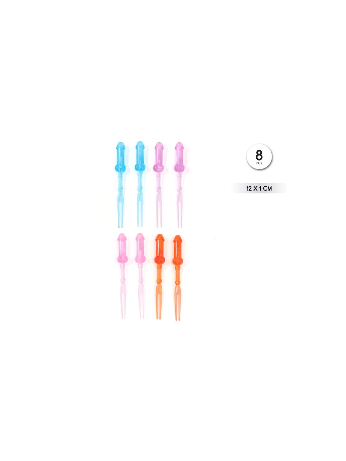 Pinchos Forma Pene Colores 8 unidades