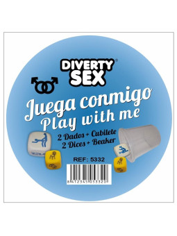 Cubilete con 2 Dados Chicos Posturas y Lugar