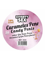 20 Caramelos Forma de Pene Sabor Gin Tonic