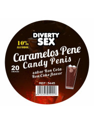 20 Caramelos Forma de Pene Sabor Ron Cola