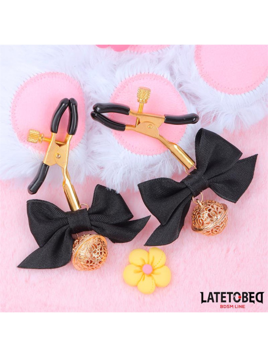 Pinzas para Pezones con Lazo Negro