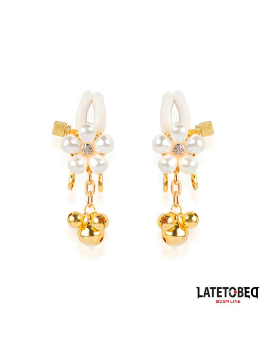 Pinzas para Pezones con Flor de Perlas