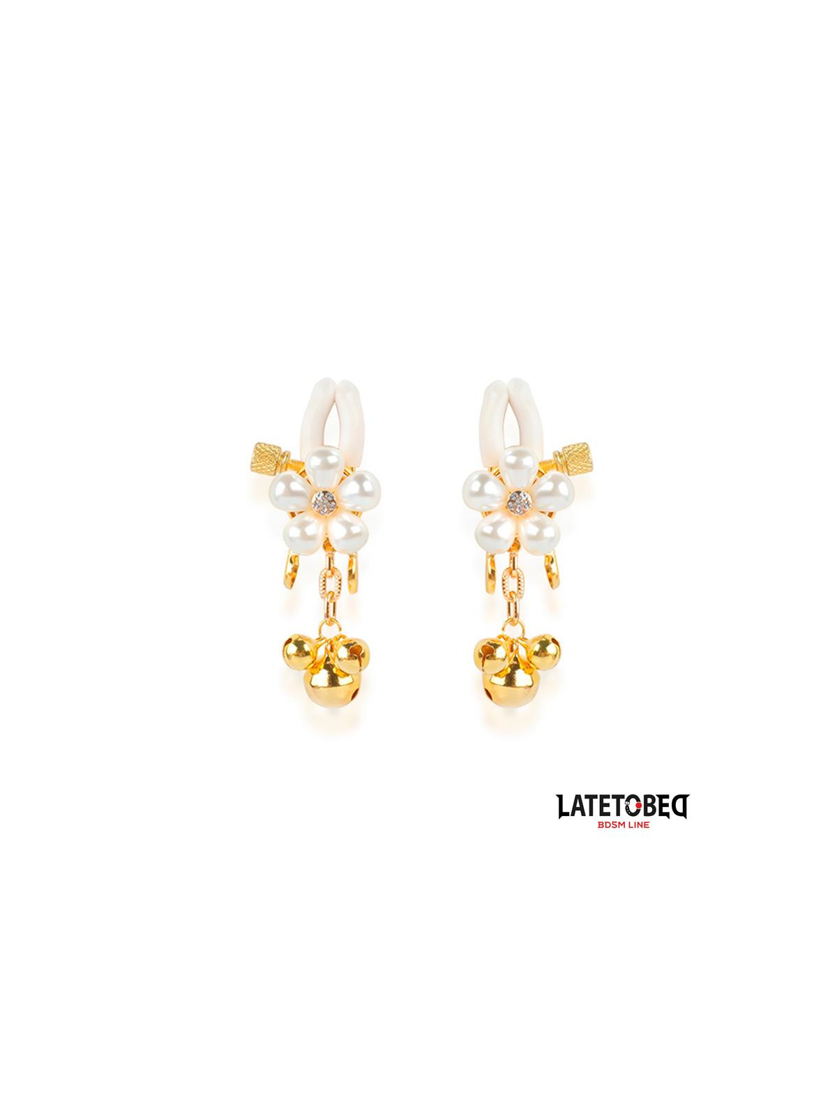 Pinzas para Pezones con Flor de Perlas