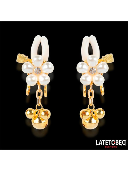 Pinzas para Pezones con Flor de Perlas