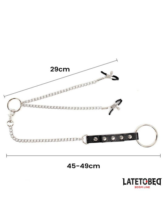 Pinzas para Pezones con Anillo para el Pene