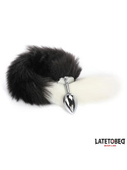 Plug Anal con Cola Blanco y Negro 40 cm