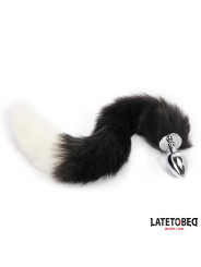 Plug Anal con Cola Blanco y Negro 40 cm