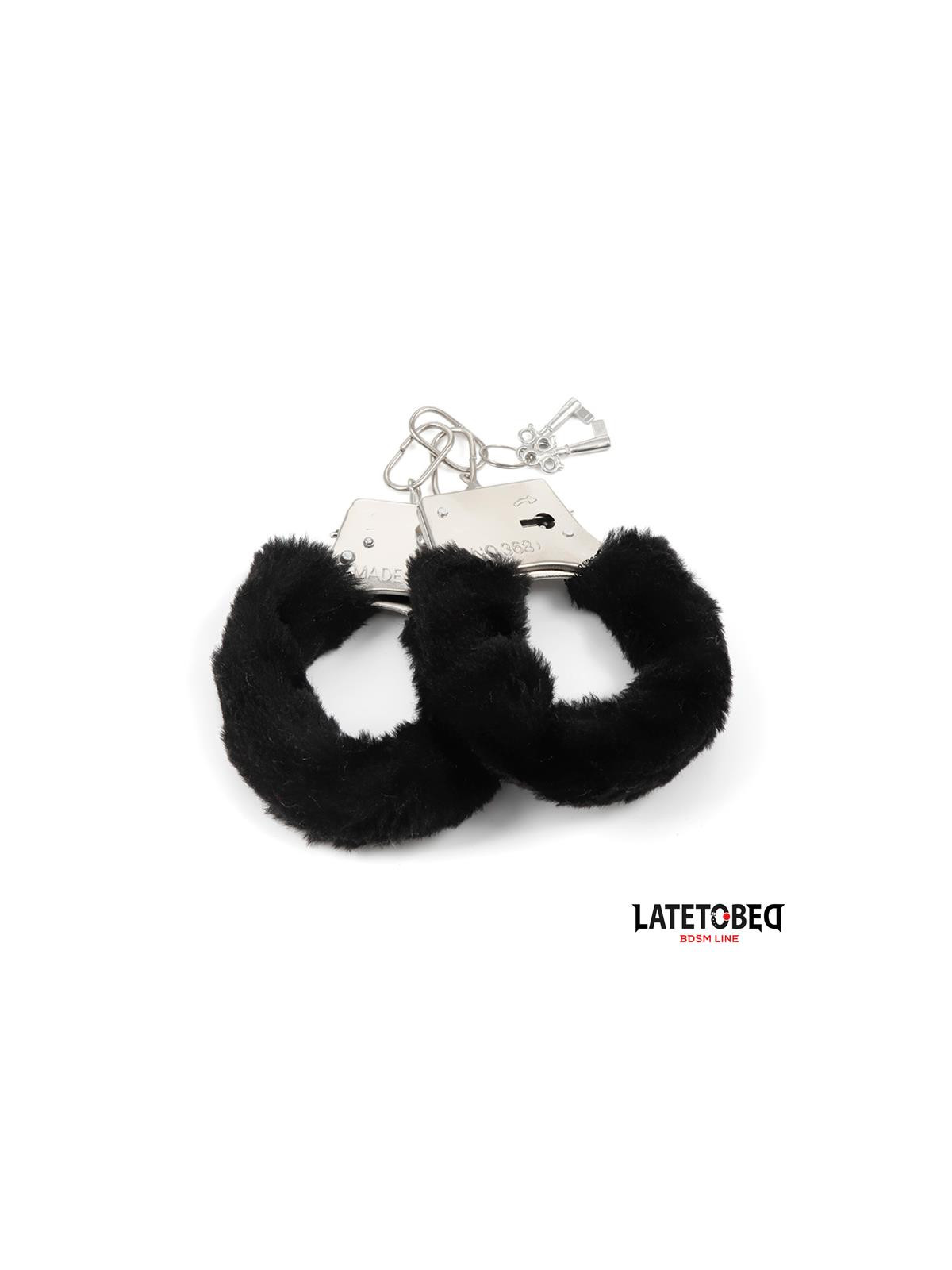 Esposas de Metal Furry con Pelo Negro