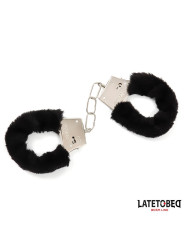 Esposas de Metal Furry con Pelo Negro