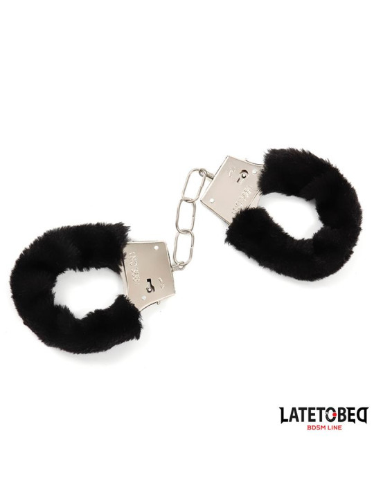 Esposas de Metal Furry con Pelo Negro