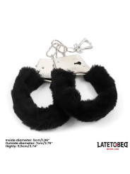 Esposas de Metal Furry con Pelo Negro