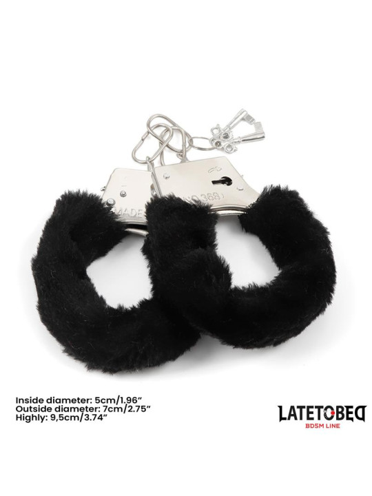 Esposas de Metal Furry con Pelo Negro