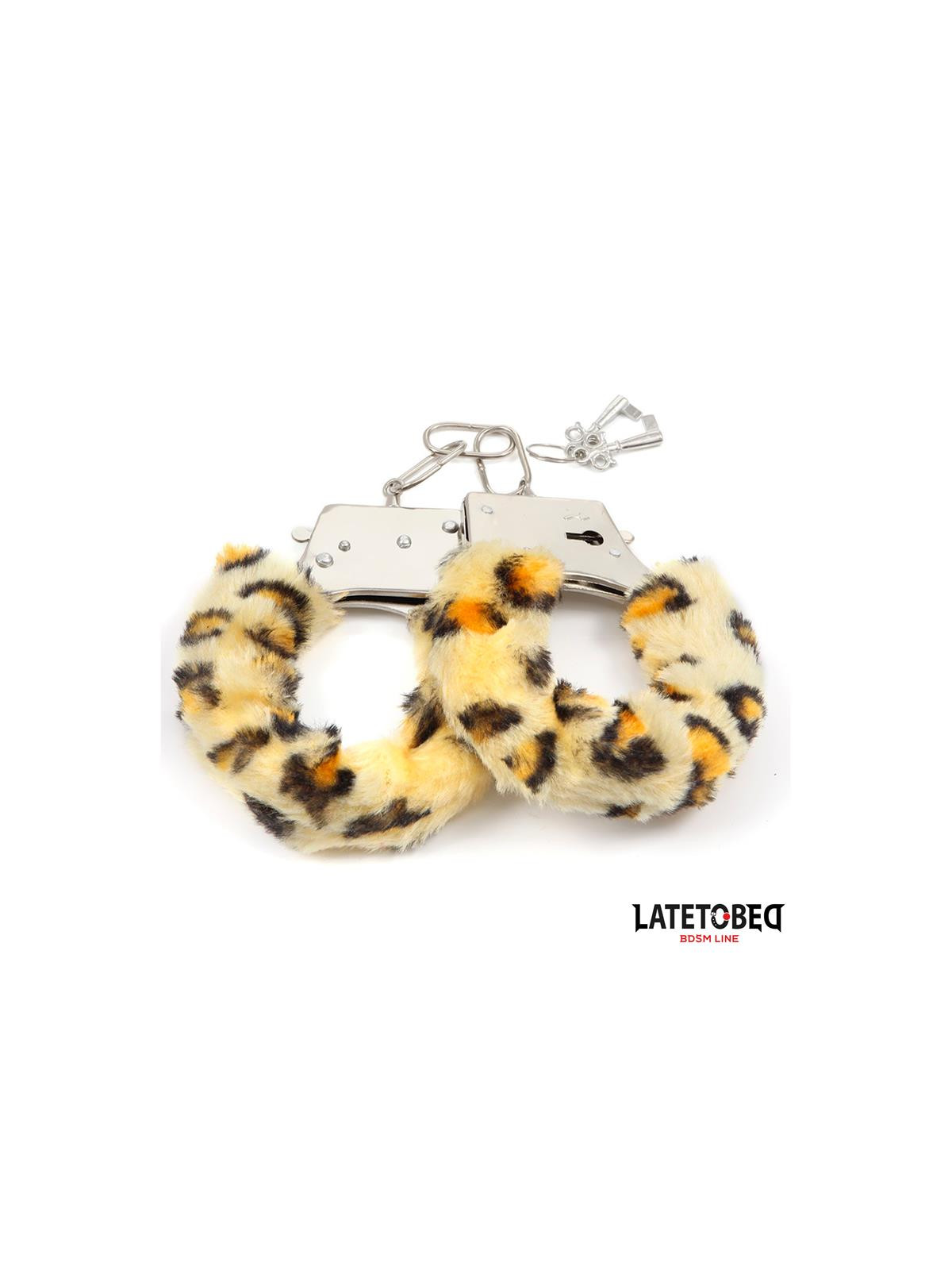 Esposas de Metal Furry con Pelo Animal Print Leopardo