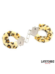 Esposas de Metal Furry con Pelo Animal Print Leopardo