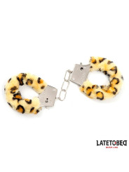 Esposas de Metal Furry con Pelo Animal Print Leopardo