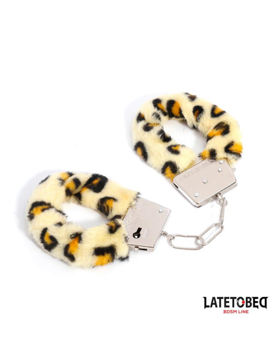 Esposas de Metal Furry con Pelo Animal Print Leopardo