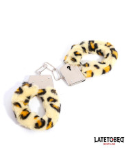 Esposas de Metal Furry con Pelo Animal Print Leopardo