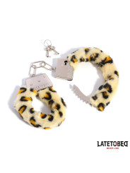 Esposas de Metal Furry con Pelo Animal Print Leopardo