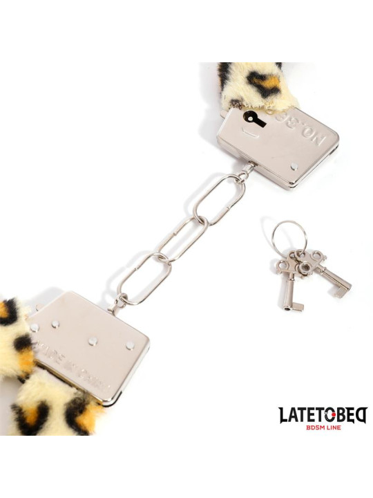 Esposas de Metal Furry con Pelo Animal Print Leopardo