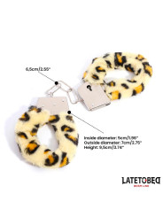 Esposas de Metal Furry con Pelo Animal Print Leopardo