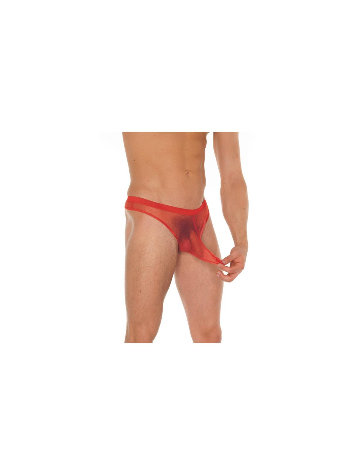 Tanga Rejilla Rojo Talla Única