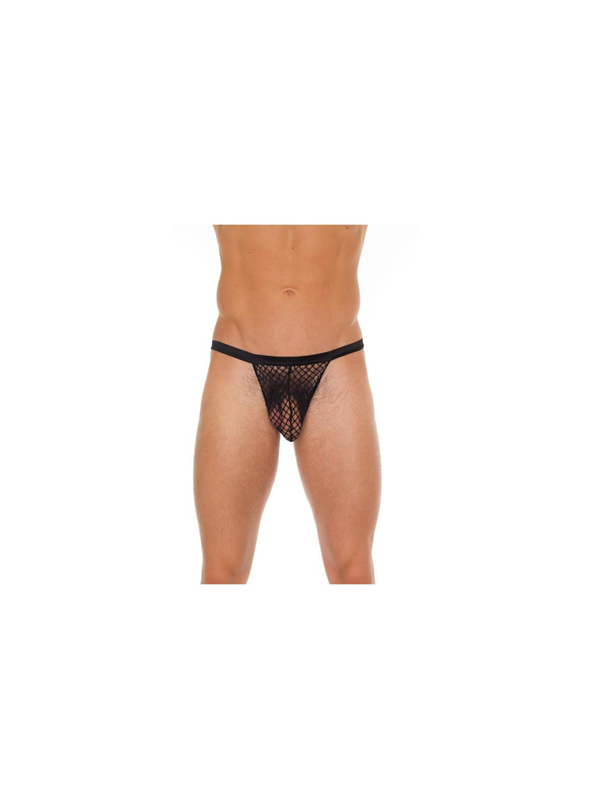 Tanga Rejilla Negro Talla Única