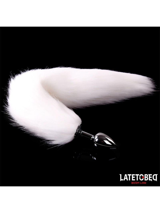 Plug Anal con Cola Blanco 40 cm - Juguetes XXX: ¡Explora nuevas sensaciones!