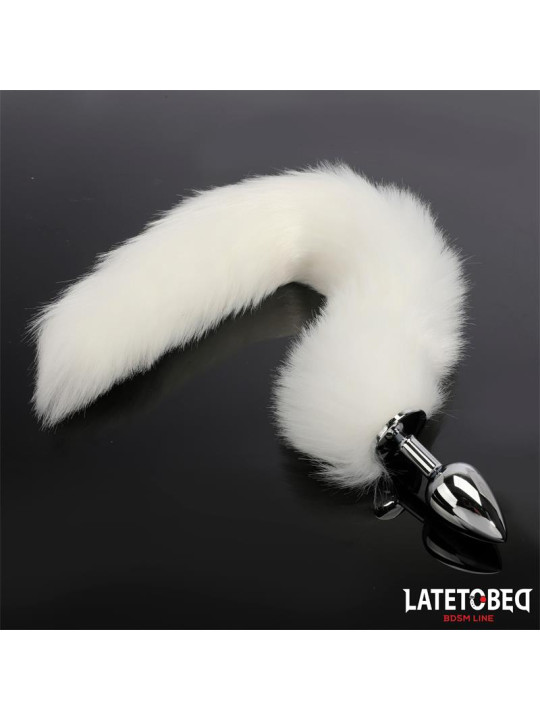 Plug Anal con Cola Blanco 40 cm - Juguetes XXX: ¡Explora nuevas sensaciones!