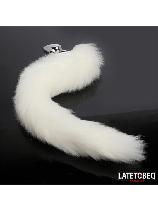 Plug Anal con Cola Blanco 40 cm - Juguetes XXX: ¡Explora nuevas sensaciones!