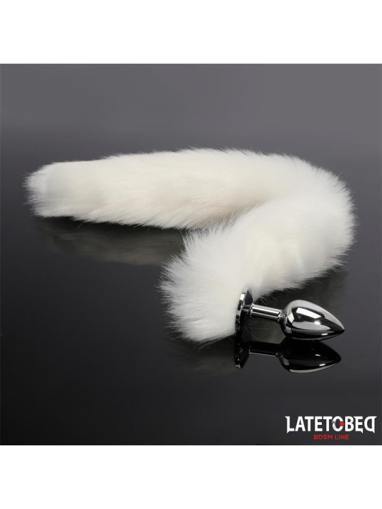 Plug Anal con Cola Blanco 40 cm - Juguetes XXX: ¡Explora nuevas sensaciones!