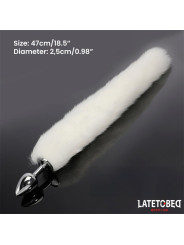 Plug Anal con Cola Blanco 40 cm - Juguetes XXX: ¡Explora nuevas sensaciones!