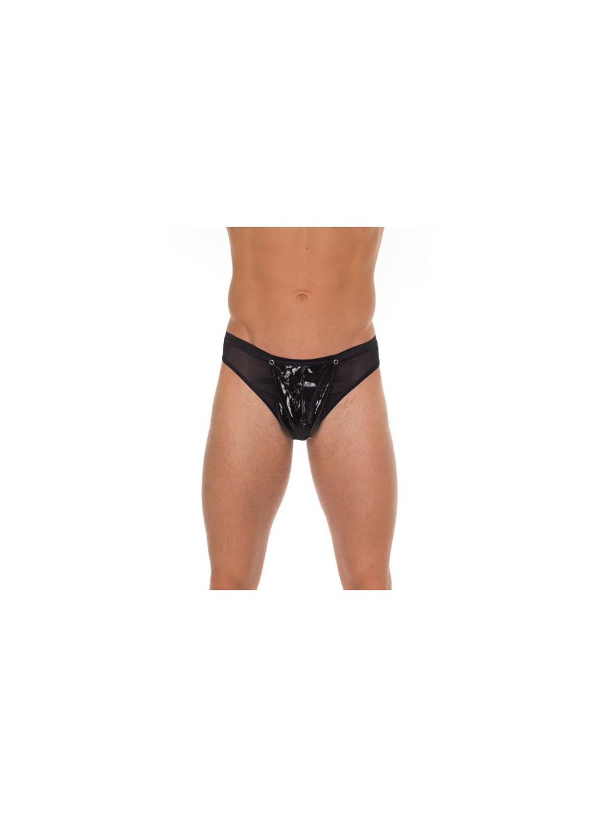 Tanga de PVC Negro Talla Única