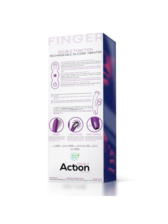 No. Two Vibrador Movimiento Finger y Rueda Estimuladora