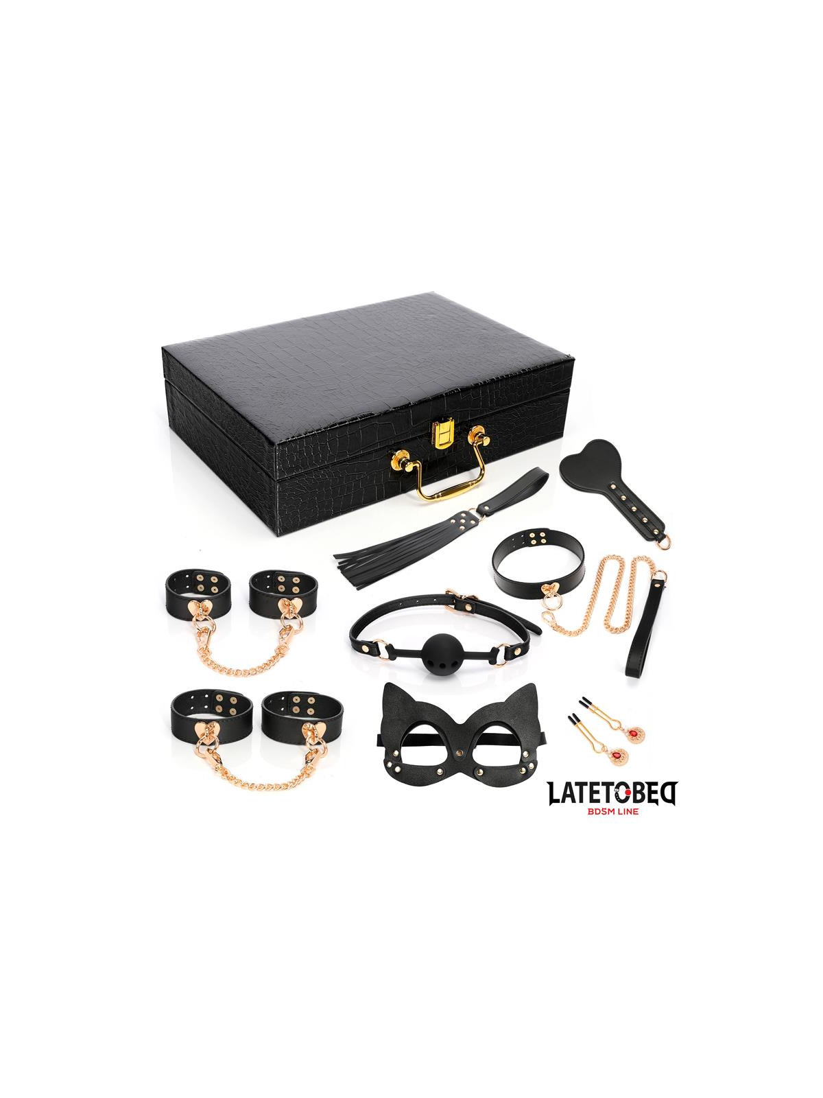 Kit Bondage Cuero 8 Pz con Maletín | Juguetes XXX - ¡Explora tu lado sensual!
